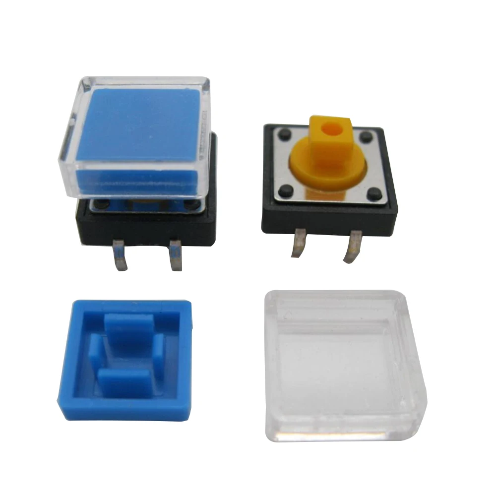 50pcs B3F Tactile Push Button Switch+blue color hat 50pcs+transparent cap 50pcs Momentary Tact
