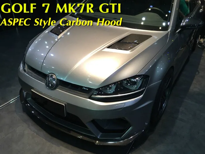 In Stock VW GOLF 7 HOOD BONNET MK7 GTI R20 Aspec STYLE CARBON FIBER BONNET HOOD