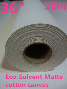 

36in x 18m roll Eco Solvent Glossy 100% Pure cotton canvas,yellow back 380g wide format inkjet