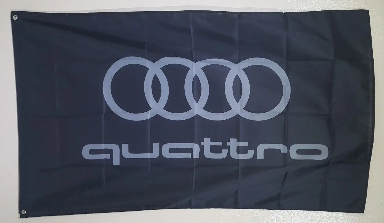 3ft x 5ft3 x5ft Audi quattro Logo Racing Flag print Polyester banner