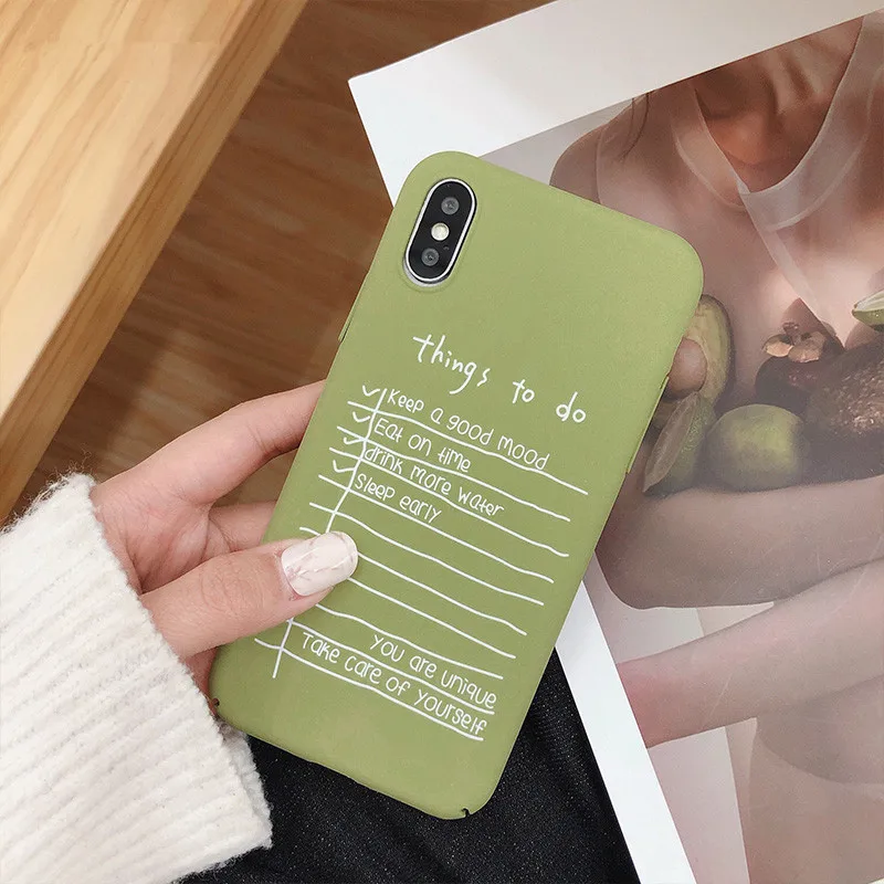 Зеленые буквы задняя крышка чехол для телефона s iPhone 11 pro X XS MAX XR Матовый Жесткий PC 8