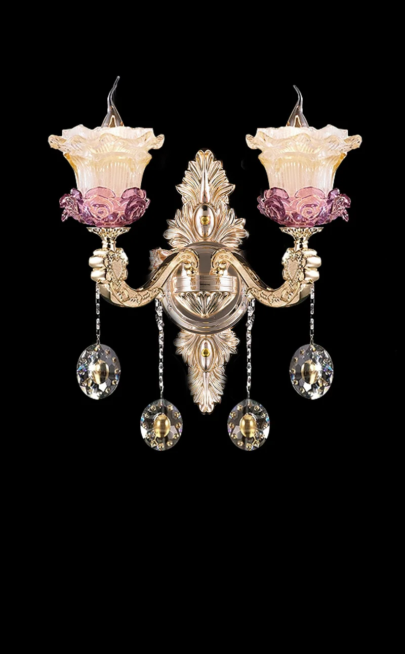 Fancy Murano Glass Wall Lamp With K9 Crystal Pendent Living Room Wall
