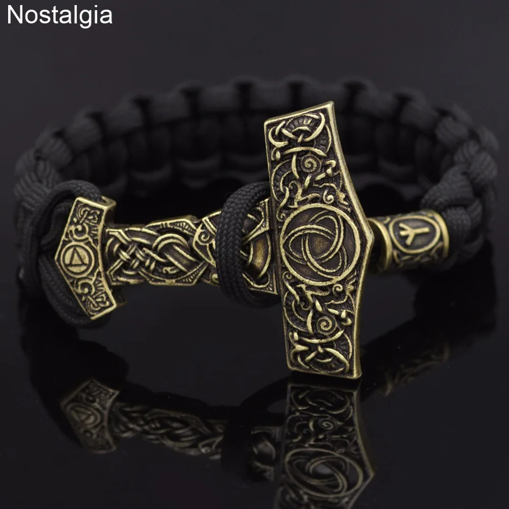 

Nostalgia Thor Hammer Mjolnir Martillo De Thor Trinity Knot Irish Talisman Viking Bracelet Personnalisable Manchette Femme 2018