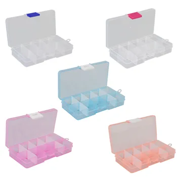 

Electronic Parts Screw Beads Organizer Plastic Case Colorful 10 Slots Cells Portable Jewelry Tool Storage Box Container Ring
