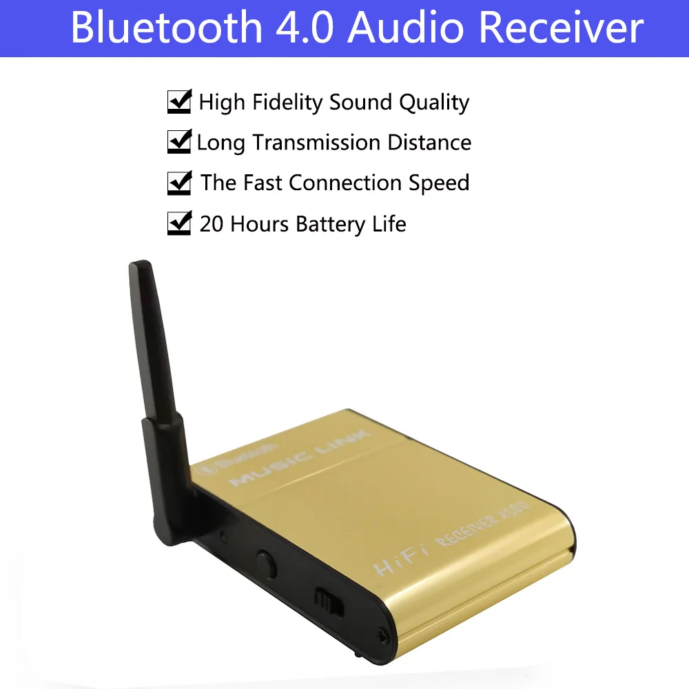 Hifi Wireless Audio Adapter Bluetooth Lossless Stereo Audio Music Receiver With 3.5mm to RCA Audio Cable for phone tablet PC