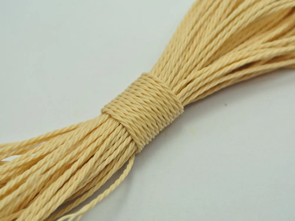 

50 Meters Beige Waxed Polyester Twisted Cord String Thread Line 1mm