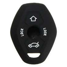 3 Botão do Controle Remoto Chave Fob Silicone Case Capa Para BMW E46 E36 E39 E63 E81X5 Z3 Z4, preto