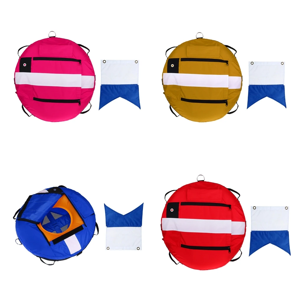 Freediving Buoy with Diver Down Flag for Technical Scuba Diving Spearfishing Snorkeling - 4 Colors Swimming Freediving Accessory