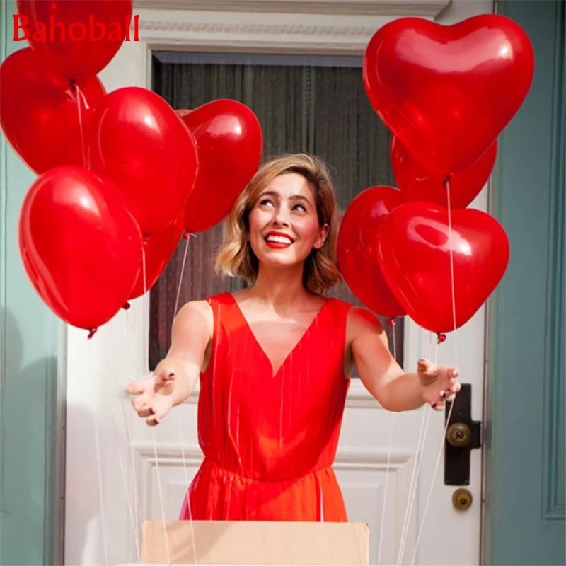 10 шт 12 дюймов День Святого Валентина красные латексные воздушные шары «сердце» Свадьба День Рождения украшения Дети воздушные шары надувной баллон гелия