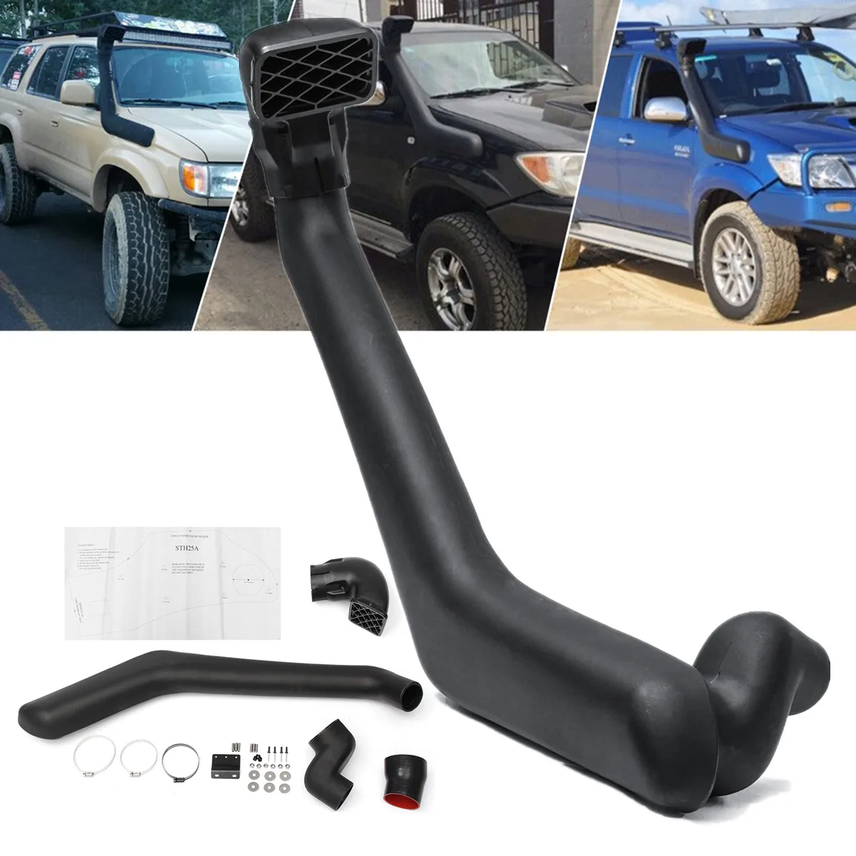 

Snorkel Kit for Toyota for Hilux 25/26 SR/5 2005-2014 Petrol Diesel Air Raise Intake Drainage Outlets Increase Fuel Economy Life