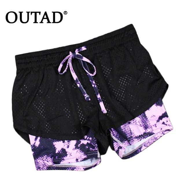 OUTAD Womens Running Shorts 2 In 1 Running Tights Short Women’s Gym Cool Woman Sport Short Fitness Running Shorts Well Sell