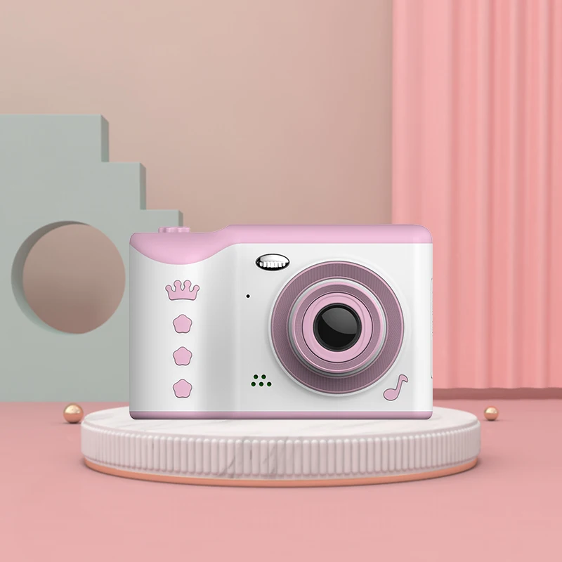 OMERY Детская цифровая камера, детская видеокамера FHD, фронтальная и задняя двойная камера s 2,4 дюймов, экран до 2300 фотографий, видео 2,5 h - Цвет: Pink