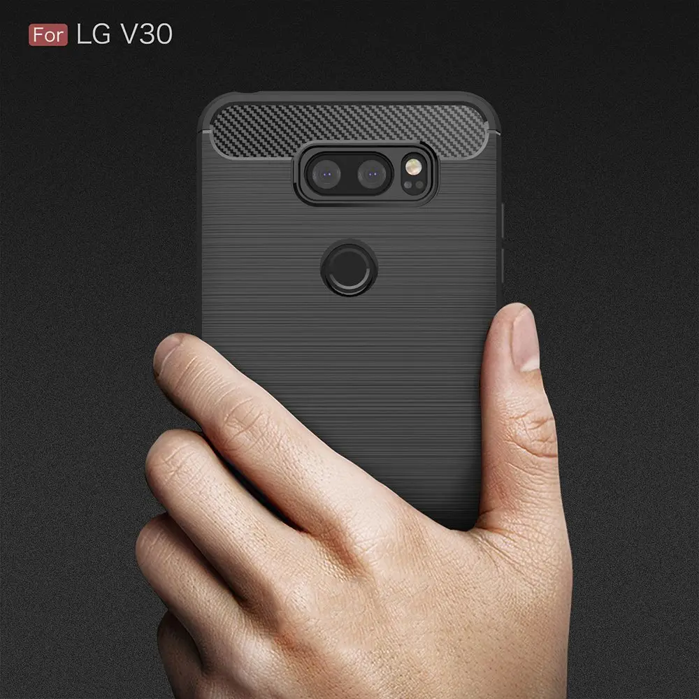 Для LG Q6 чехол для Alpha силиконовый Роскошные углеродного волокна Мягкий V30 крышка