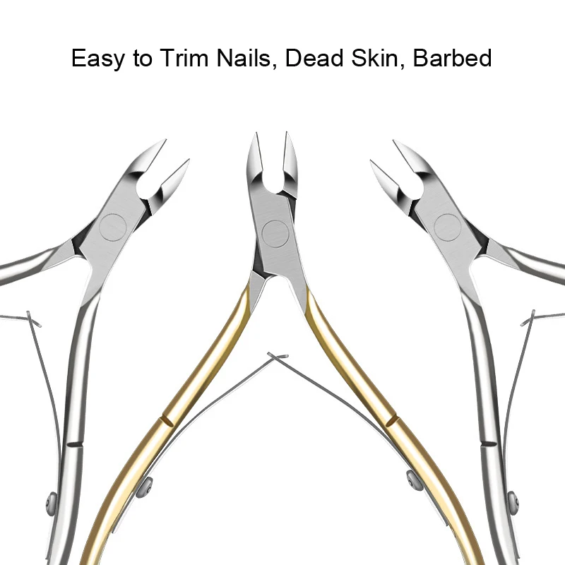 Stainless Steel Cuticle Nipper Professional Remover Scissors Finger Care Manicure Nail Clipper Dead Skin Tools Gold and Sliver