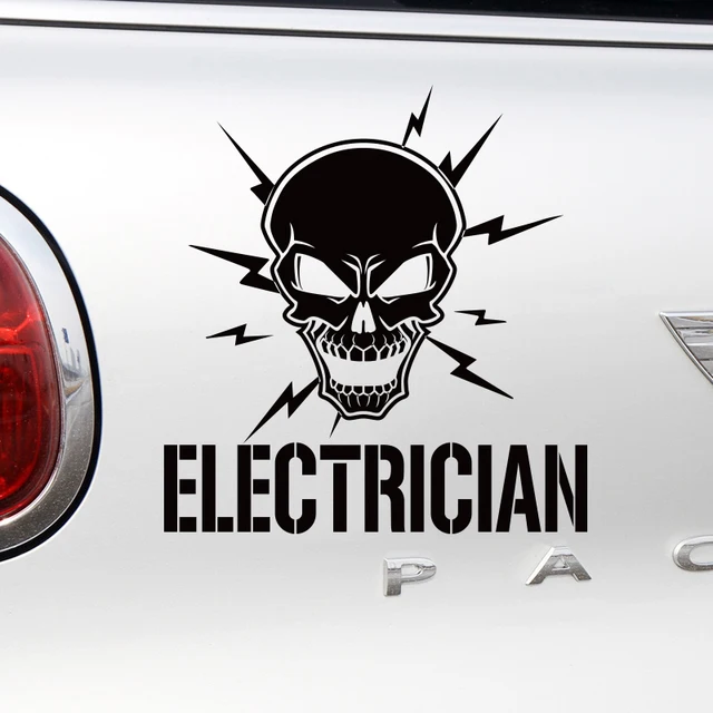 Buy Funny electrician warning reflective car sticker