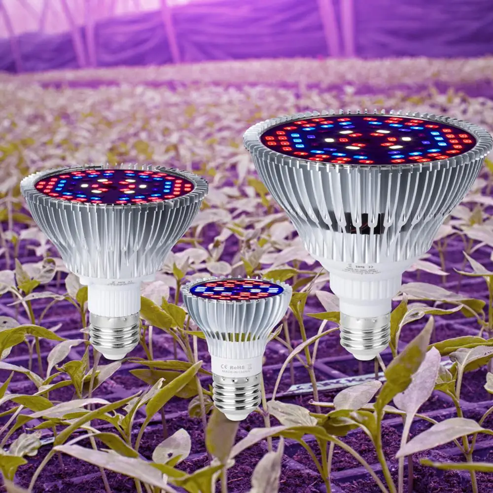 

Led Grow Light E27 Led Plant Growing Lamp E14 18W 28W Full Spectrum Led Fitolamp 85-265V Grow Tent Bulb for Hydroponic Systems