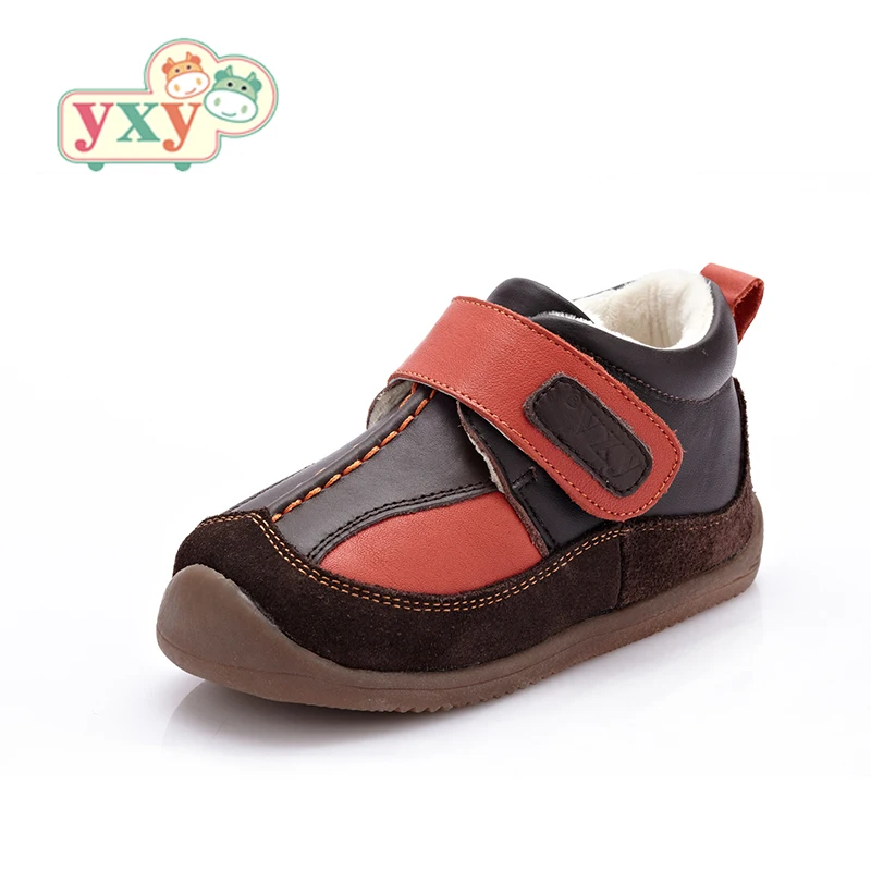 

YXY Spring Autumn genuine children leather soft sole shoes baby boys girls kids anti-slip outsole hook&loop shoes age 1-4 years