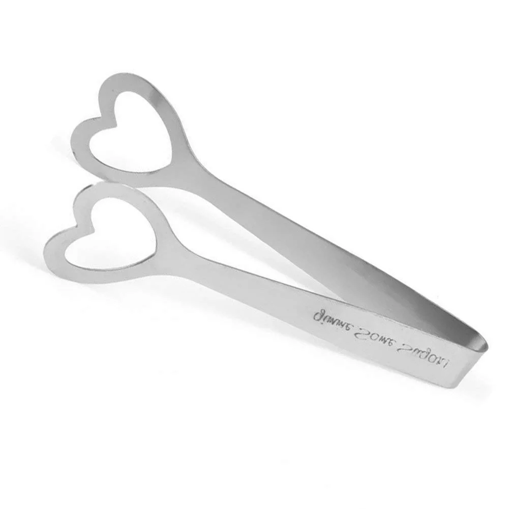 

5 Pcs Small Gift Candy Clips Game Prizes Stainless Steel Heart Shape Sugar Tongs Ice Clips Wedding Supplies M21