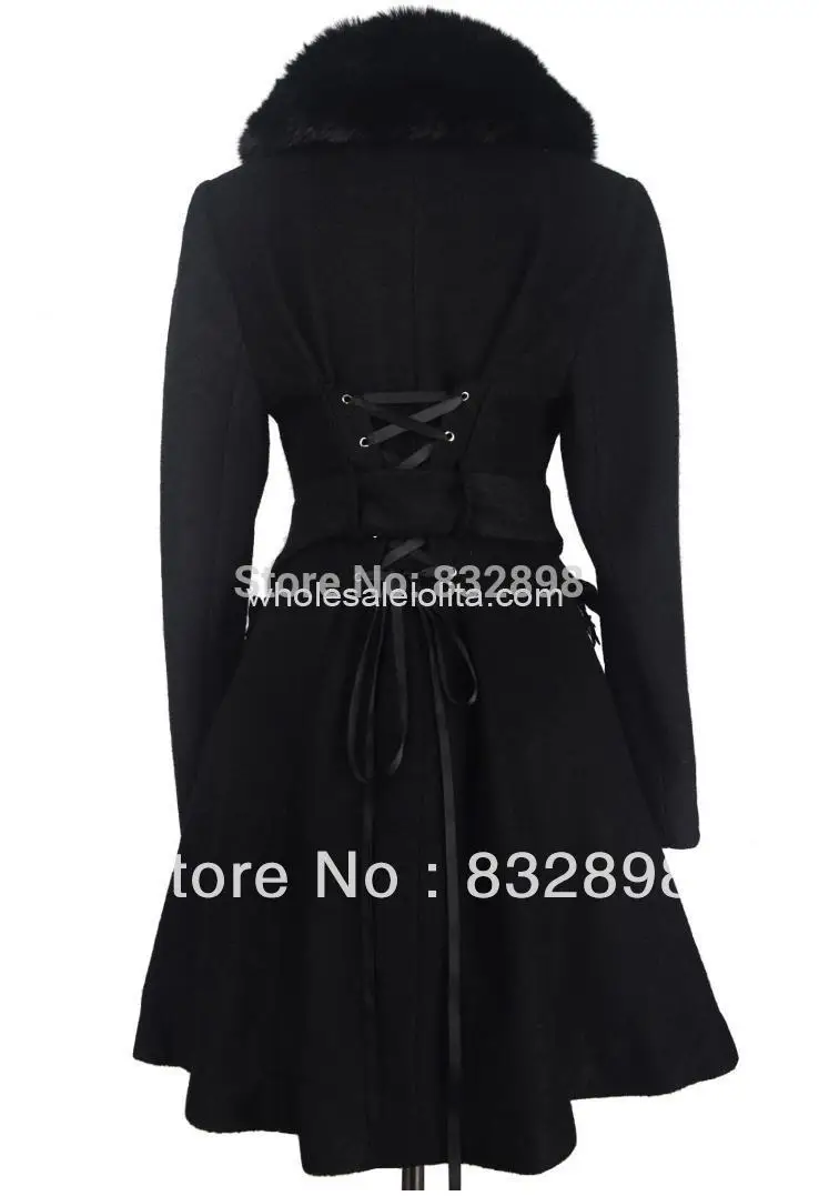 Nouveau Hiver Laine D'hiver Style Long Manteau Noir Filles Doux Manteaux Marque fAAO4wq