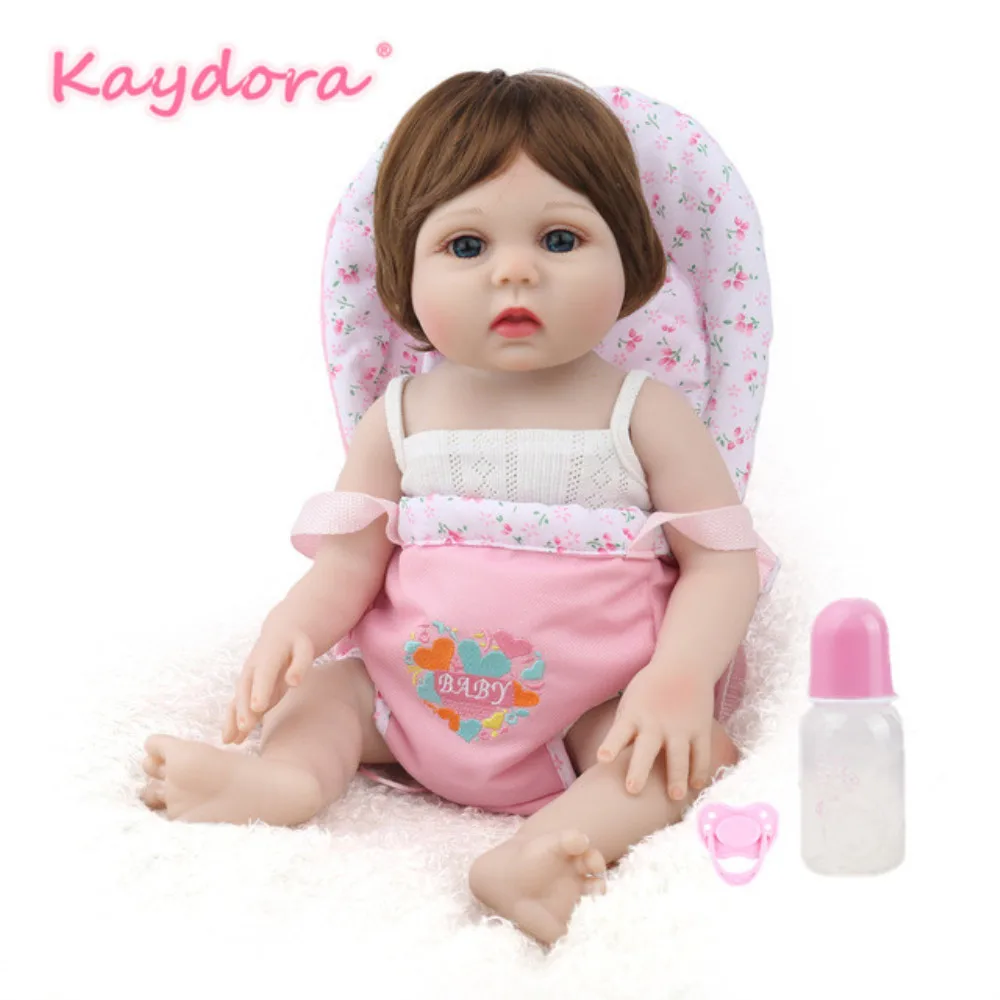 

18 inch Reborn Baby Doll Princess lol Full Vinyl Lifelike Realistic Silicone Bebe Infant Lovely New Babe Boneca KAYDORA