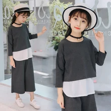 

2018 New Summer Girls Clothes Sets Children's Clothing Fashion Girl Shirt Top+Grey Shorts Suits 2018 Kids Clothing 3pcs set