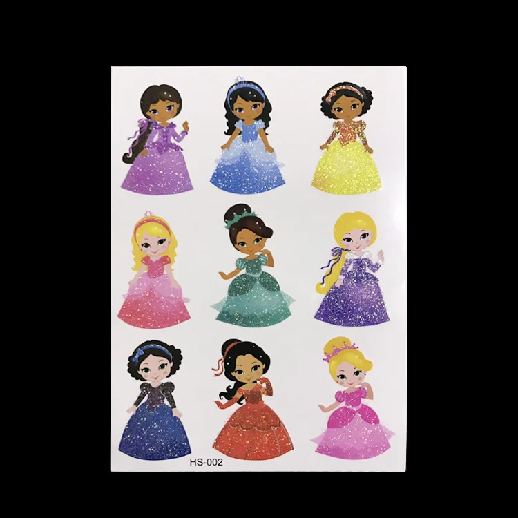Wholesale 500pcs Kid Serial Children Glitter Powder Shinny Tattoo Sticker Unique Temporary Tattoo Waterproof Onetime Body Tattoo