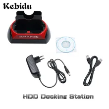 Kebidu HDD док-станция Dual USB 2,0 2," 3,5" IDE SATA внешний HDD Box Корпус жесткого диска части EU US Plug