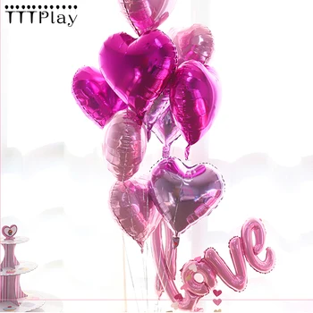 

5pcs 18inch Helium Balloon Rose Gold Heart Aluminum Foil Balloons Inflatable Birthday Party Air Ball Wedding Decoration Supplies