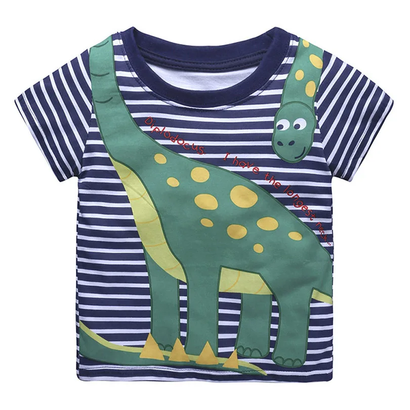 Baby Clothing Children Boys Girls T-shirts Monster 95%Cotton Short Sleeve Print Crocodile T Shirt for Boy Tops Tees Kids Clothes - Цвет: L