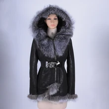 Large size Real Sheep Fur women coat slim Fashion High-end Thickening Direct supply from factory Wholesale new 100% fox collar