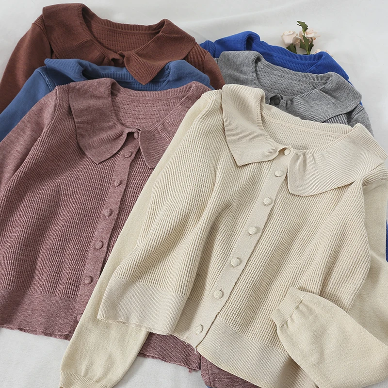

Spring Autumn Sweater Women Tops 2019 Cardigan WomenLong Sleeve Knitting Korean Student Cute Knitted Female Pull Femme ZT2094