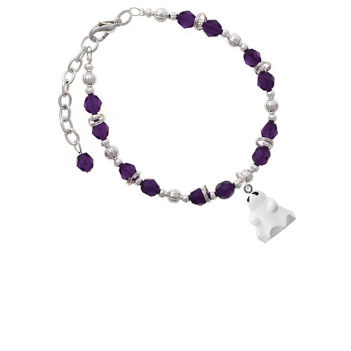 Resin Ghost Purple Beaded Bracelet