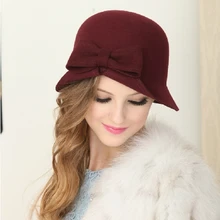 Зима элегантная новая зимняя шапка осень зима модная дамская флисовая британская маленькая шапка винно-красная Повседневная D992