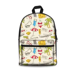 THIKIN бикини Праздничная тема женский холст рюкзак цвет пальмовый принт детская школьная сумка уникальный рюкзак для девочек Дорожная