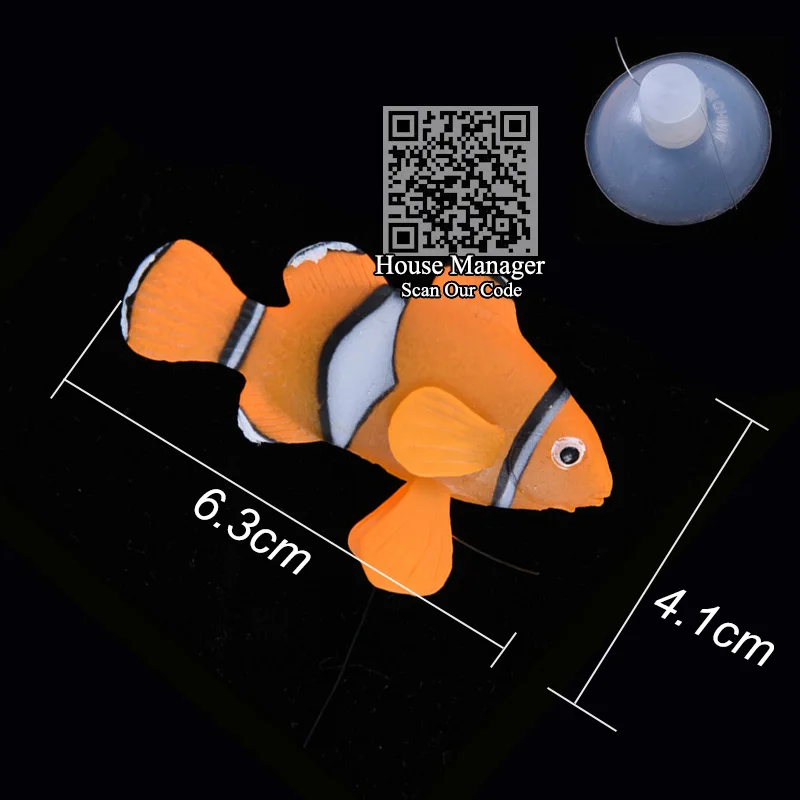 Флуоресцентные искусственные рыбки игрушки, клоун рыбок грохот рыбки Золотая рыбка модель игрушки с присоской присоска играть с аквариумом - Цвет: Orange Clownfish