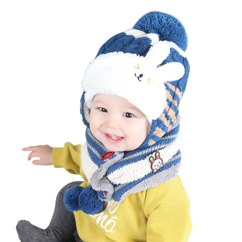 Baby Hats Winter Warm Earmuffs Cartoon Soft Beanie Cap Lamb Cashmere Photo Props