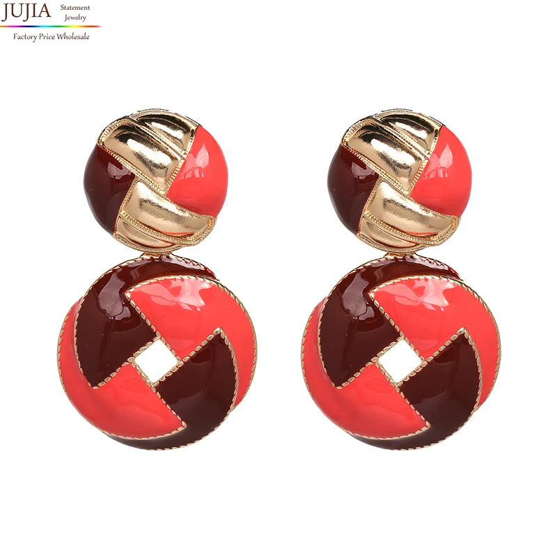 

JUJIA 6 colors ZA design Trend fashion hot sale women simple vintage statement Earrings for women jewelry ZA EARRINGS