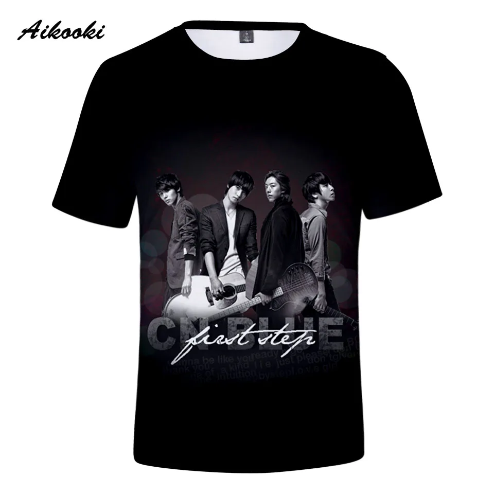 Aikooki/хит продаж футболки CNBLUE 3D футболка для мужчин и женщин Корейская рок группа с