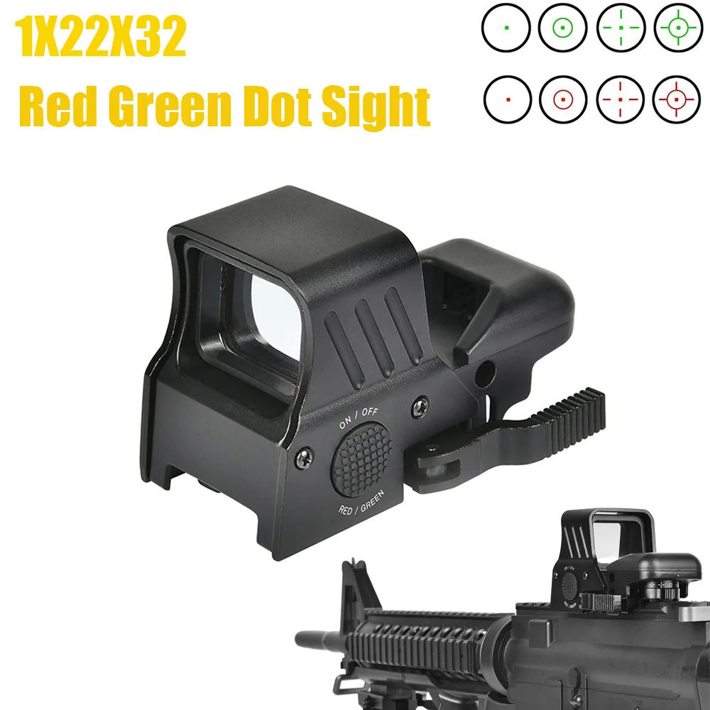 

CVLIFE 1X22X32 Red Green Dot Sight 4 Reticles Reflex Sight with Quick Detach Mount 20mm Rail