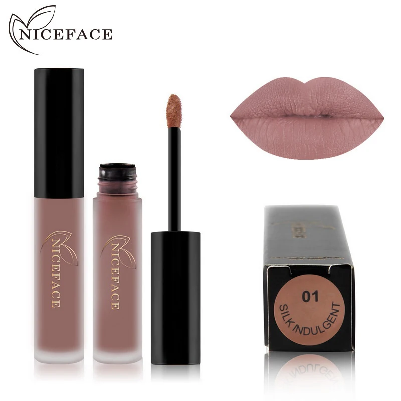 Блеск для губ NICEFACE Nude Batom Mate жидкая губная помада с увлажняющим действием