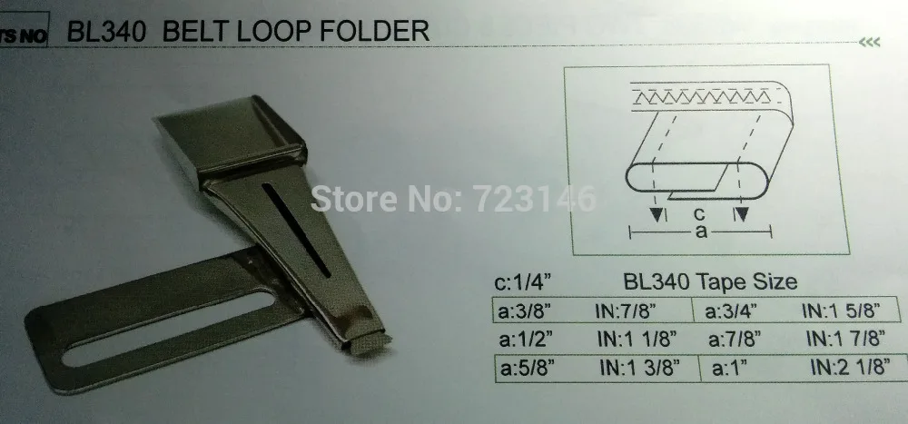 

MADE IN JAPAN LOCKSTITCH DOUBLE FOLD BIAS BINDER HEMMER&HEMMER FEET BL340 BELT LOOP FOLDER
