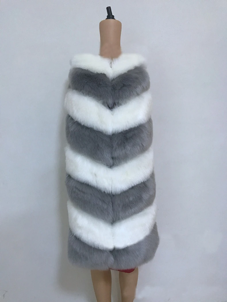 ZADORIN 2018 New Arrival Colored Long Faux Fur Vest Women Faux Fur Sleeveless Jacket Fake Fur Coats Fur Gilet fourrure Plus Size