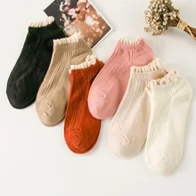 Новые модные однотонные кружевные носки для женщин; сезон весна-лето; популярные повседневные хлопковые носки; женские винтажные носки; Sokken Calcetines