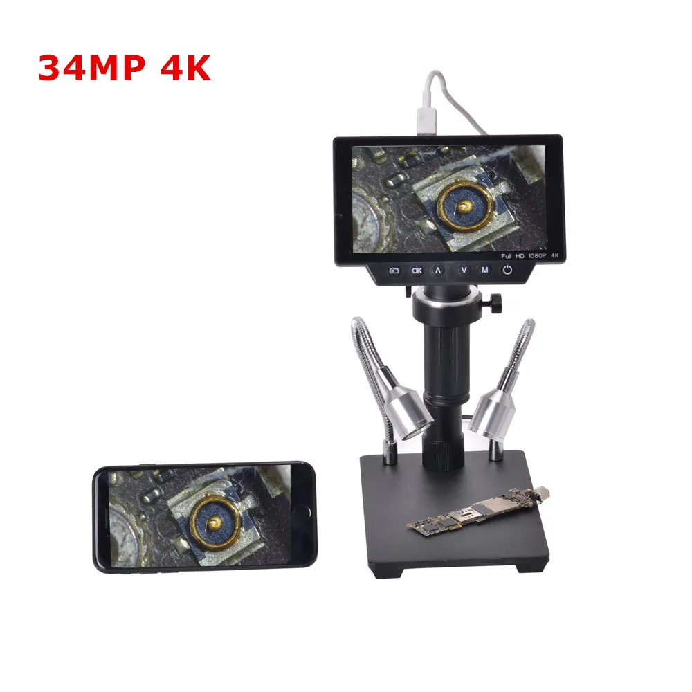 Цифровой электронный микроскоп 34MP 4K лупа 300X C mount|Микроскопы| |
