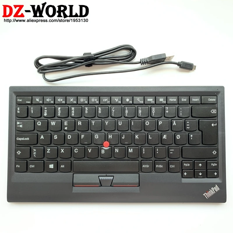 Original New For Lenovo Thinkpad Dk Denmark Usb Keyboard With Pointing