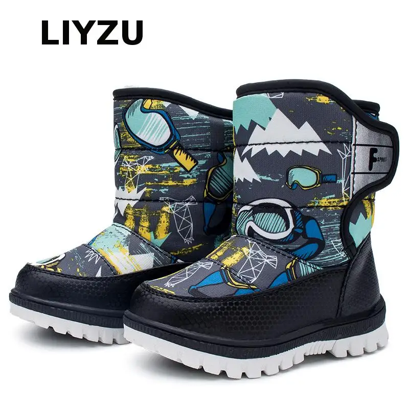 

Children's Snow Boots Boys Fashion Plus Cotton Pu Leather Children's Shoes To Keep Warm At The End Of Comfortable Martin Boots