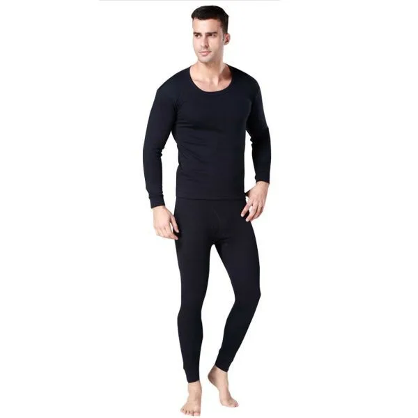 Genuwin Mens Soft Cotton Thermal Underwear Set Lightweight Base Layer Top /& Bottom Long Johns Pants