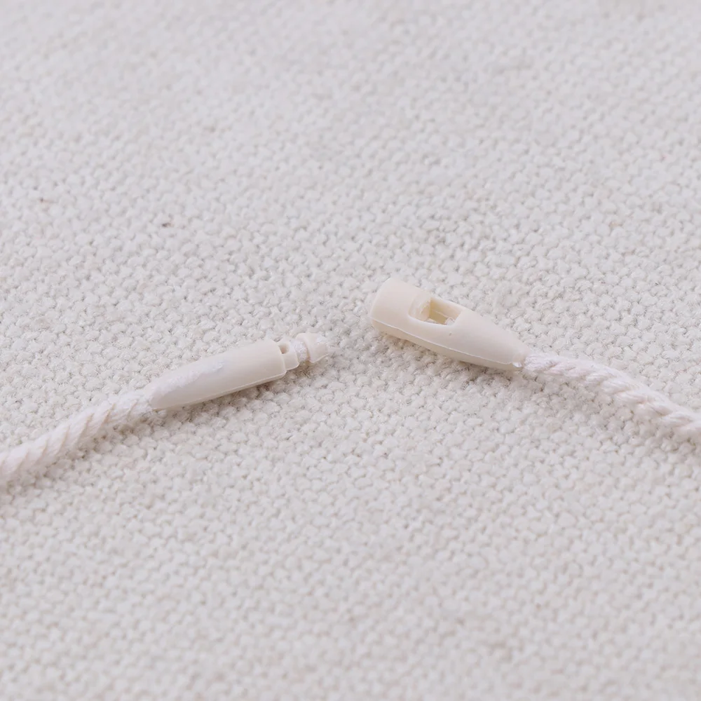 Plastic Tags 100PC /lot Plastic Tag White Beige Black Hang Tag Polyester Rope String Snap Lock Pin Loop Tie Fasteners