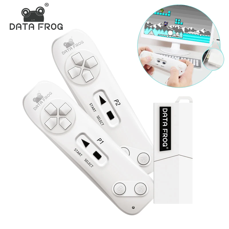 

Data Frog Wireless USB Console Built in 620 Classic Video Game Console Support TV Out Dual Handheld Gamepads