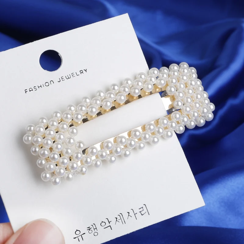 6Pcs Women Stylish Metal Full Pearl Hairpins Lady Simple Hair Clips Barrettes Headwear Hair Styling Tools Accessories 6 Styles